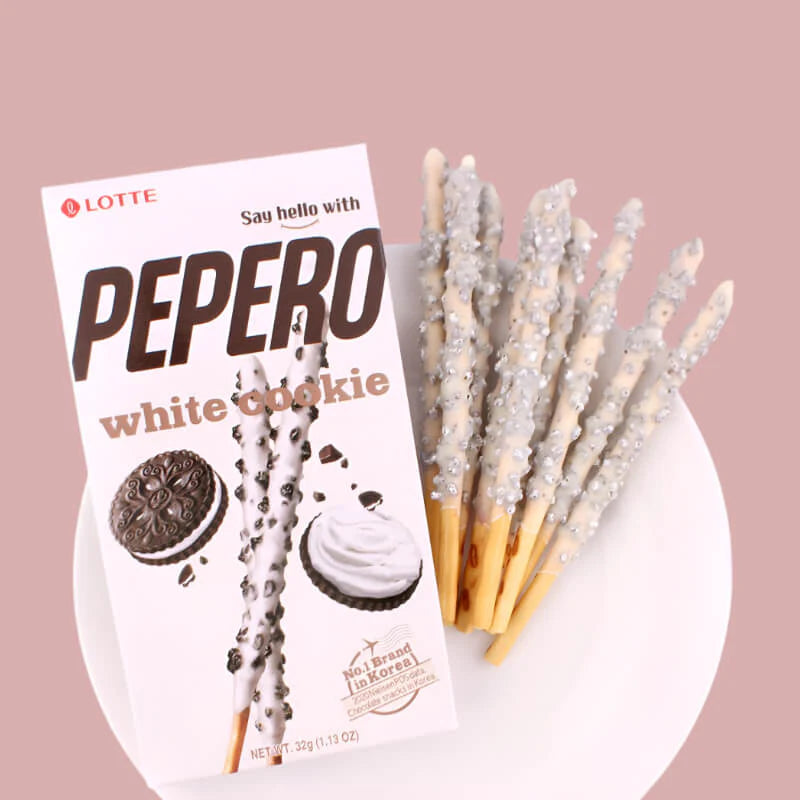 Pepero White Cookie – Biscuit coréen au chocolat blanc et éclats de cookie